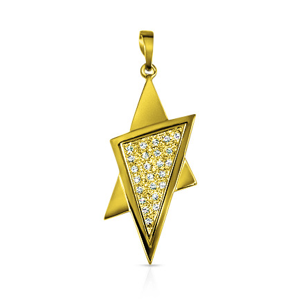 שרשרת מגן דוד זהב ויהלומים