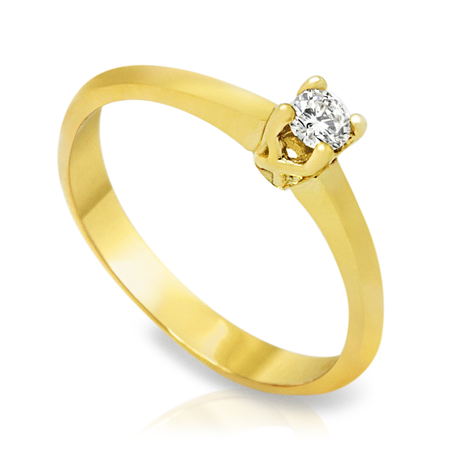 UNIVERSE 0.10 CARAT קראט, טבעת מתנה טבעת אירוסין זולה, זהב צהוב