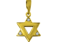 תליון מגן דוד יהלומים זהב צהוב