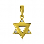 תליון מגן דוד יהלומים זהב צהוב
