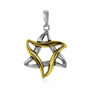 תליון מגן דוד בשני צבעי זהב 