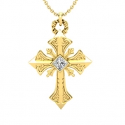 תליון צלב מעוצב Gold Cross Pendant