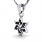 תליון מגן דויד יהלומים שחורים